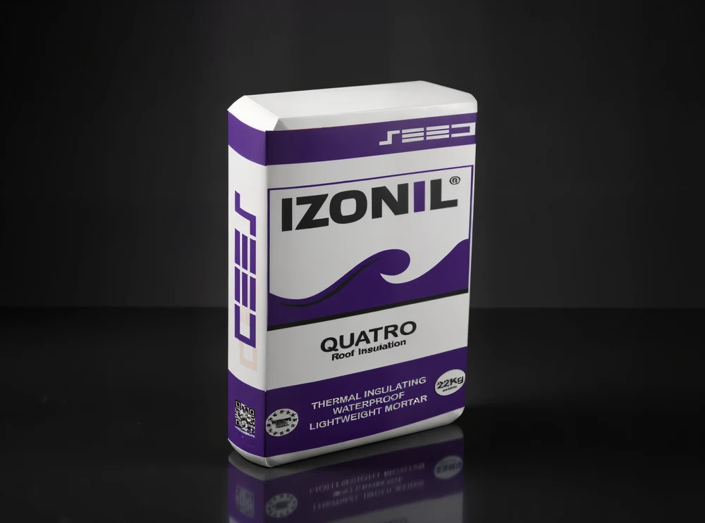 IZONIL Quatro 22kg roof insulation bag, studio shot
