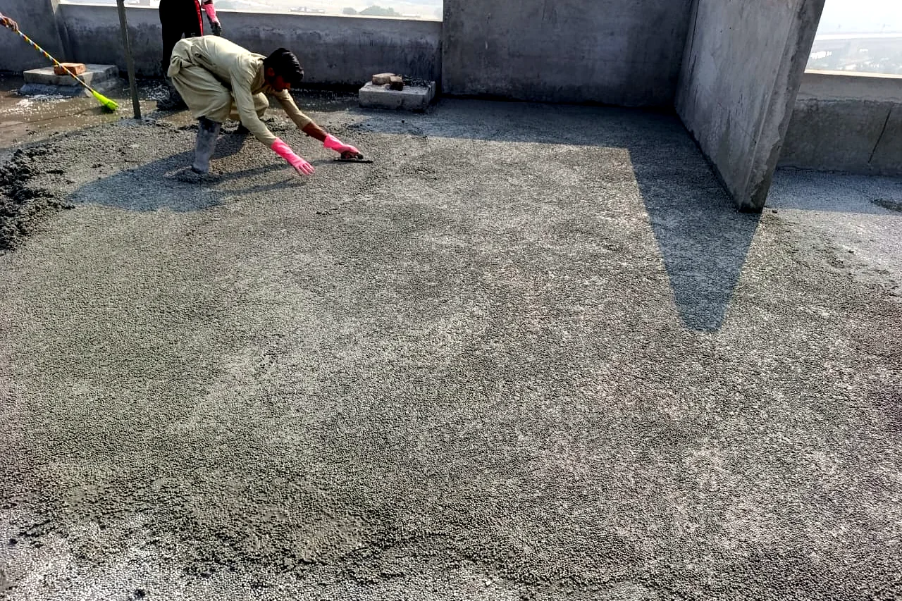 Roof-deck treatment in progress